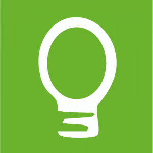 Glühbirnen-Icon auf grünem Hintergrund